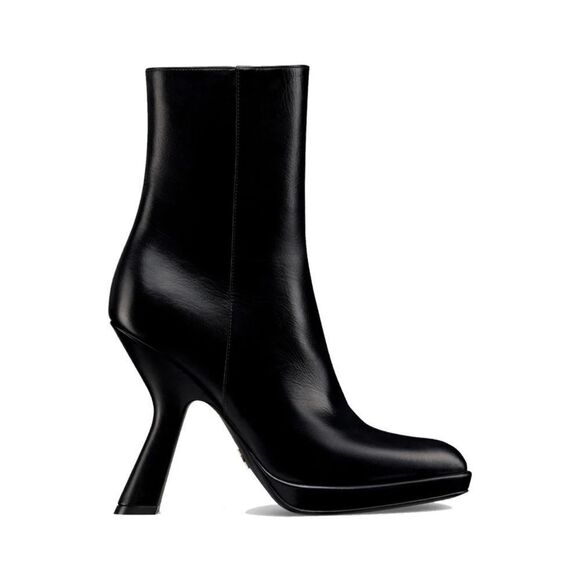 Christian Dior D-Fiction Leather Heeled Ankle Boot Noir Black Size 8.5 - Picture 1 of 16